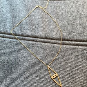 Gold-plated necklace with evil eye charm